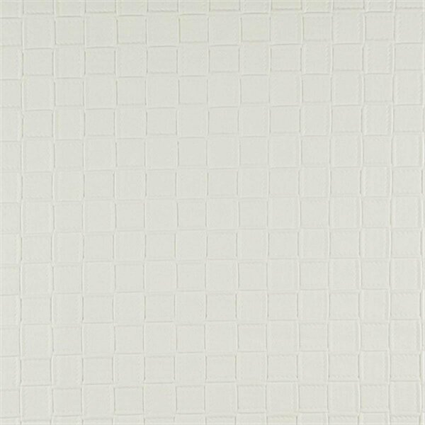 Fine-Line 54 in. Wide White- Basket Woven Upholstery Faux Leather FI2949237